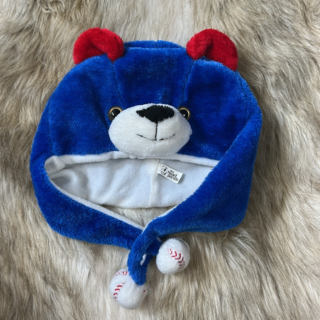 The Head Panda Blue And Red Plush Bear Hat For Kids